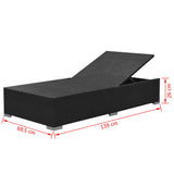 3 Piece Garden Lounge Set with Cushions Poly Rattan Black - Extra Image