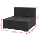 7 Piece Garden Lounge Set with Canopy Poly Rattan Black - Extra Image