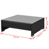 7 Piece Garden Lounge Set with Canopy Poly Rattan Black - Extra Image