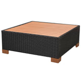 7 Piece Garden Lounge Set with Cushions Poly Rattan Black