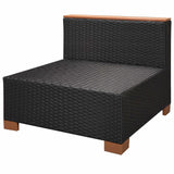 9 Piece Garden Lounge Set with Cushions Poly Rattan Black - Extra Image