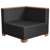 9 Piece Garden Lounge Set with Cushions Poly Rattan Black