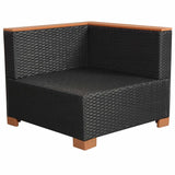 9 Piece Garden Lounge Set with Cushions Poly Rattan Black - Extra Image