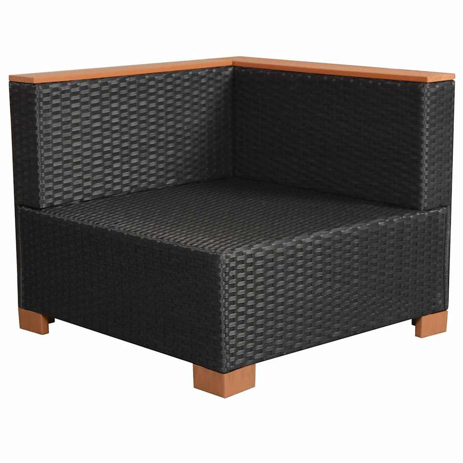 9 Piece Garden Lounge Set with Cushions Poly Rattan Black