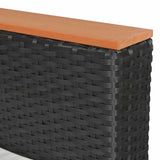 9 Piece Garden Lounge Set with Cushions Poly Rattan Black