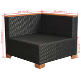10 Piece Garden Lounge Set with Cushions Poly Rattan Black - Extra Image