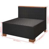 10 Piece Garden Lounge Set with Cushions Poly Rattan Black - Extra Image