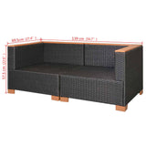 Garden Sofa Poly Rattan Black - Extra Image