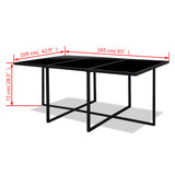 11 Piece Outdoor Dining Set with Cushions Poly Rattan Black - Close-Up Angle