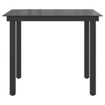 Garden Table Black 80x80x74 cm Aluminium and Glass