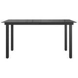 Garden Table Black 150x90x74 cm Aluminium and Glass - 45-Degree Angle