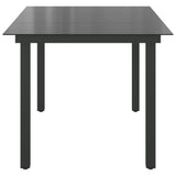 Garden Table Black 150x90x74 cm Aluminium and Glass