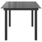 Garden Table Black 150x90x74 cm Aluminium and Glass