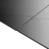 Garden Table Black 150x90x74 cm Aluminium and Glass