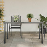 Garden Table Black 150x90x74 cm Aluminium and Glass