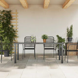 Garden Table Black 190x90x74 cm Aluminium and Glass - Side View