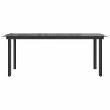 Garden Table Black 190x90x74 cm Aluminium and Glass