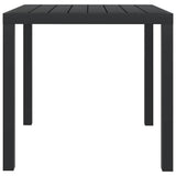 Garden Table Black 80x80x74 cm Aluminium and WPC - Front View