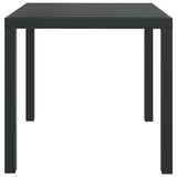 Garden Table Black 80x80x74 cm Aluminium and WPC - Side View