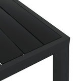 Garden Table Black 80x80x74 cm Aluminium and WPC - Top-Down View