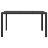 Garden Table Black 150x90x74 cm Aluminium and WPC - Front View