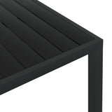Garden Table Black 150x90x74 cm Aluminium and WPC - Top-Down View