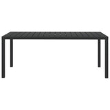 Garden Table Black 185x90x74 cm Aluminium and WPC