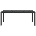 Garden Table Black 185x90x74 cm Aluminium and WPC
