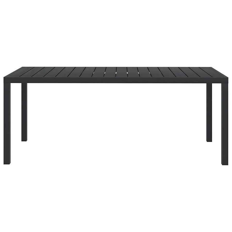 Garden Table Black 185x90x74 cm Aluminium and WPC
