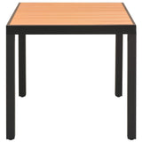 Garden Table Brown 80x80x74 cm Aluminium and WPC