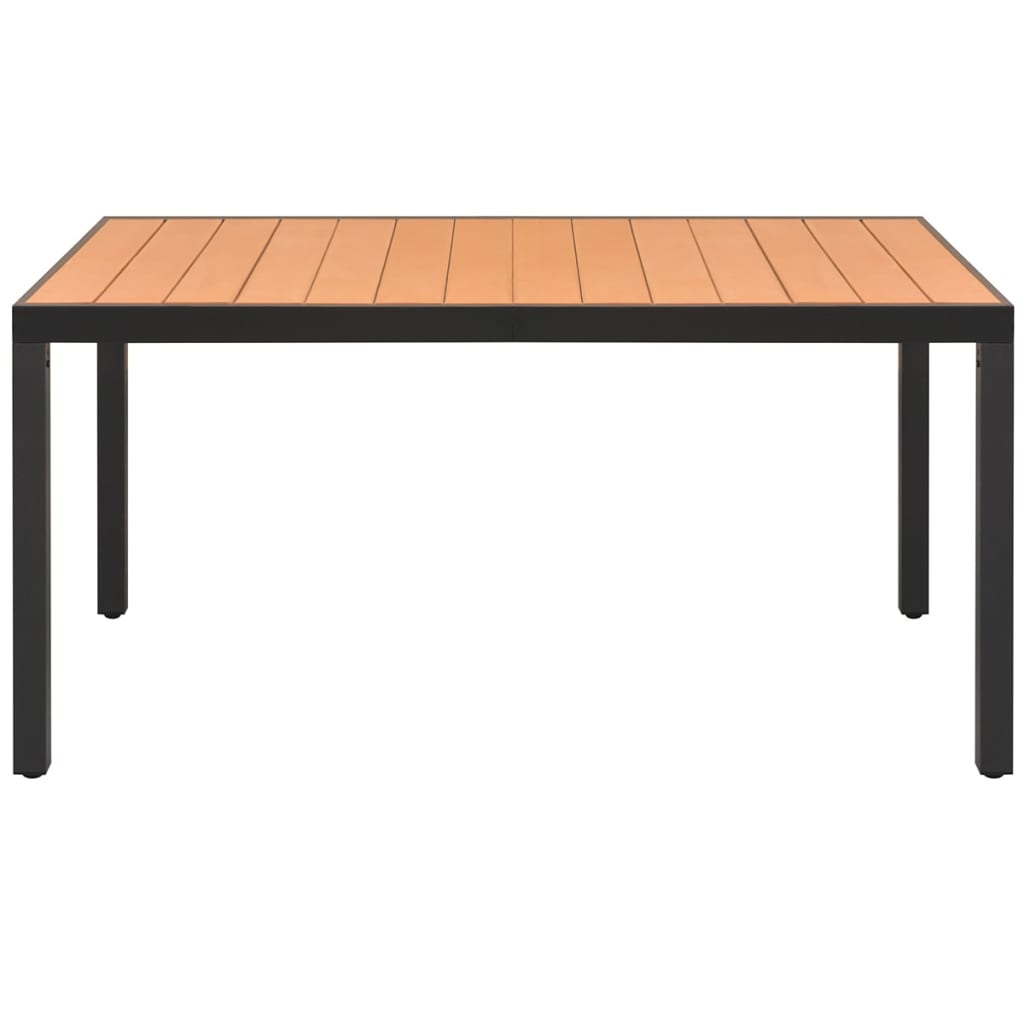 Garden Table Brown 150x90x74 cm Aluminium and WPC