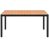 Garden Table Brown 150x90x74 cm Aluminium and WPC