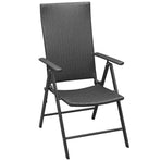 Stackable Folding Chairs 2 pcs Poly Rattan Black