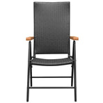 Stackable Folding Chairs 2 pcs Poly Rattan Black