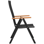 Stackable Folding Chairs 2 pcs Poly Rattan Black