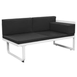 4 Piece Garden Lounge Set with Cushions Aluminium Black - 45-Degree Angle