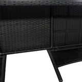 2-Seater Garden Sofa with Tea Table Poly Rattan Black - Top-Down View