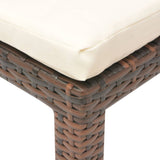 Sun Lounger with Cushion Poly Rattan Brown - Close-Up Angle