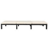 Sun Lounger with Cushion Poly Rattan Black - 45-Degree Angle