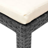 Sun Lounger with Cushion Poly Rattan Black - Close-Up Angle