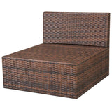 10 Piece Garden Lounge Set with Cushions Poly Rattan Brown - Close-Up Angle