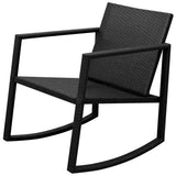 3 Piece Bistro Set Poly Rattan Black - Side View