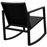 3 Piece Bistro Set Poly Rattan Black - Top-Down View