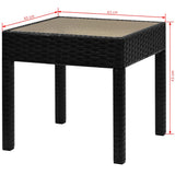 3 Piece Bistro Set Poly Rattan Black