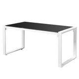 4 Piece Garden Lounge Set with Cushions Steel White - Close-Up Angle