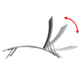 Sun Lounger Steel and Textilene Black - Top-Down View