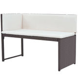 5 Piece Outdoor Dining Set Steel Poly Rattan Brown - 45-Degree Angle