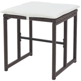 5 Piece Outdoor Dining Set Steel Poly Rattan Brown - Close-Up Angle