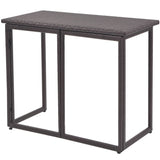 5 Piece Outdoor Dining Set Steel Poly Rattan Brown - Low Angle