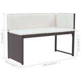 5 Piece Outdoor Dining Set Steel Poly Rattan Brown